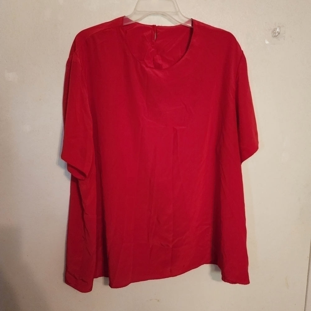 Southern Lady Red Short Sleeve Blouse Size 22W (spot)